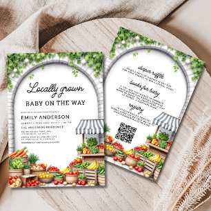 Invitation Tout en un Baby shower agricole local