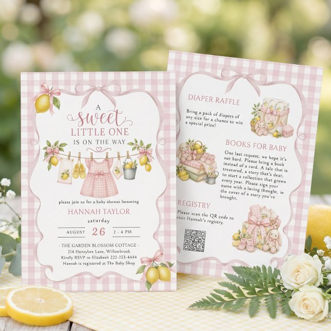 Invitation Tout en Un Baby Shower au Citron (Créateur téléchargé)
