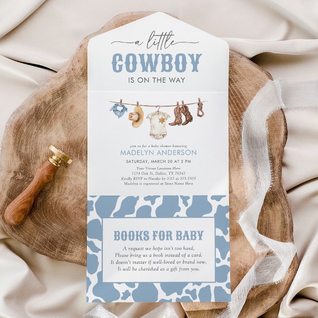 Invitation Tout En Un Baby shower Cowboy (Créateur téléchargé)