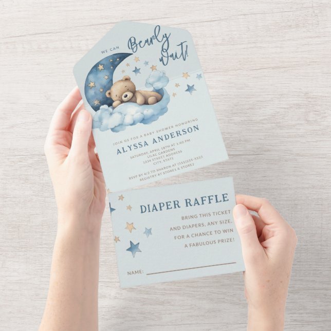 Invitation Tout En Un Baby shower d'attente avant (Déchirure)