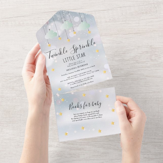 Invitation Tout En Un Baby shower hivernal neutre pour les hommes et les (Déchirure)