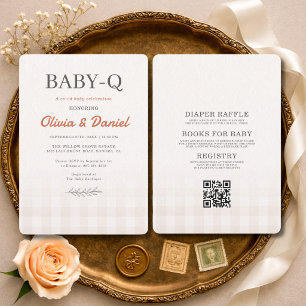 Invitation Tout en Un BabyQ Fête de Bébé pour les Futurs Pare