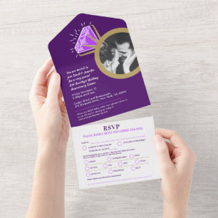 Invitation Tout En Un Bague en or d'anniversaire de mariage de 6 ans ave
