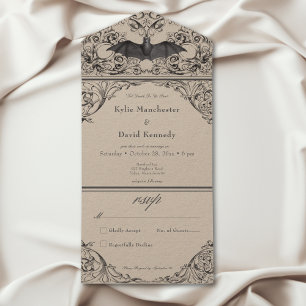 Invitation Tout En Un Bateau victorien Jusqu'À La Mort Tan Noir Pas De D