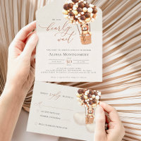 Bear Balloons Baby shower Tous en une invitation