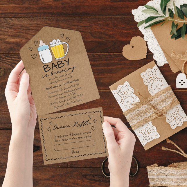 Invitation Tout En Un Bébé Brûle Bouteille Bière Baby shower en verre (Créateur téléchargé)