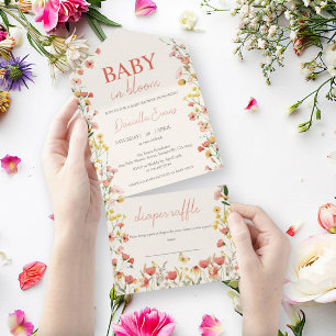 Invitation Tout En Un Bébé en fleurs Baby Shower Tulipe sauvage