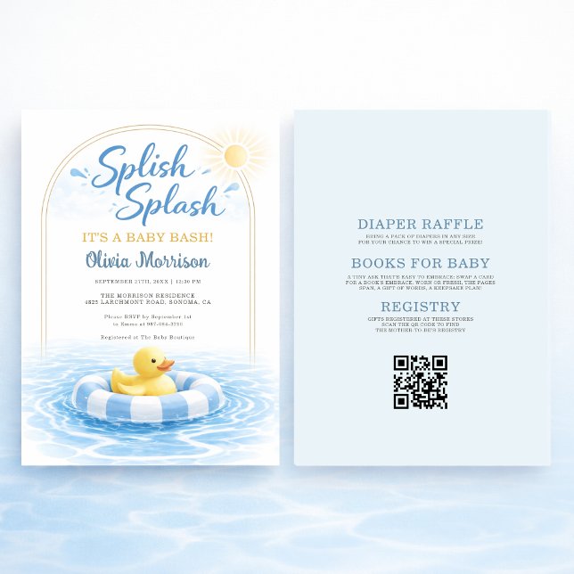 Invitation Tout en Un Bébé Splash Bash Baby Shower (Créateur téléchargé)