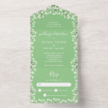 Invitation Tout En Un Bébé's Breath on Sage Green Floral Spring Wedding<br><div class="desc">Ce design tout-en-un mariage est doté d'une bordure de somptueuses fleurs d'haleine d'aquarelle pour bébé. Cliquez sur le bouton personnaliser pour plus de flexibilité dans la modification du texte. Des variantes de cette conception, différents types de papier, ainsi que des produits de coordination sont disponibles dans notre boutique, zazzle.com/store/doodlelulu. Contactez-nous...</div>