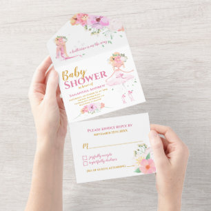 Invitation Tout En Un Belle Ballerina C'est un Baby shower de fille