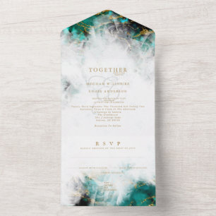 Invitation Tout En Un Belle géode de turquoise et de cristal