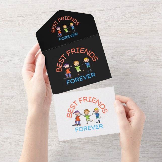 INVITATION TOUT EN UN BEST FRIENDS FOREVER, FRIENDSHIP, FRIEND DAY (Déchirure)