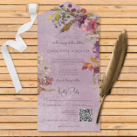 Bijou Boho rustique Tone Purple Florals QR Code