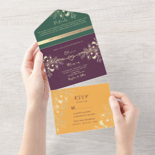 Invitation Tout En Un Bijou Tone Plum Purple Mariage