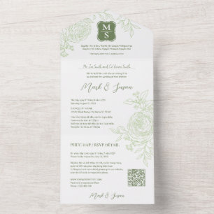 Invitation Tout En Un Bilingue vietnamien Ranunculus traditionnel