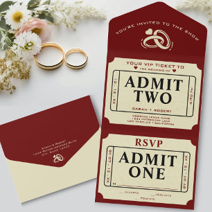 Invitation Tout En Un Billet Retro Theatre Movie Admettre Deux Mariages