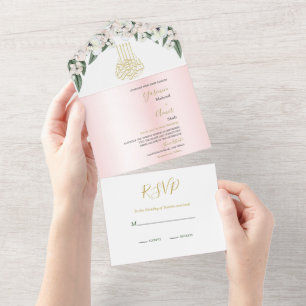 Invitation Tout En Un Bismillah Magnolia tout en un Mariage