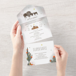 Invitation Tout En Un Bison de bison de bison de bison Baby shower de la