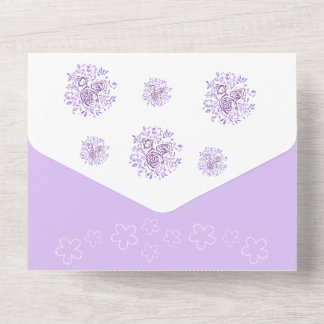 Invitation Tout En Un Blanc Sakura & Rose Wreath Mariage Floral