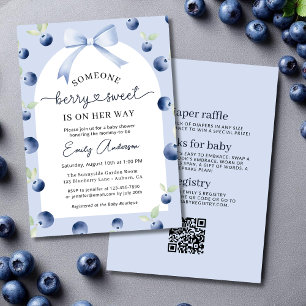 Invitation Tout en un Blueberry Berry Sweet Girl Baby shower