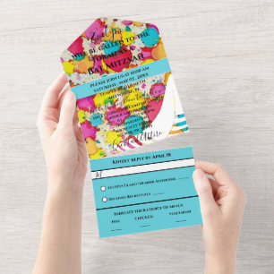 Invitation Tout En Un BM Bar Bat mitzvah Confetti Tallit