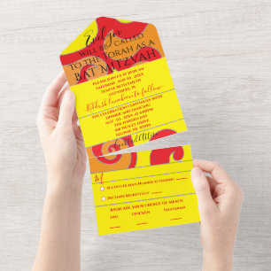Invitation Tout En Un BM Bar Bat mitzvah Toutes n Un Invitation Parties 