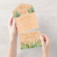 Bohemian Cactus Desert Baby shower Boy Earth Tone