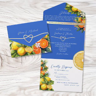 Invitation Tout En Un Boho Citrus Lemon Orange Mariage