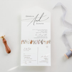 Invitation Tout En Un Boho Fleur sauvage d'automne Sceau Décontracté sim