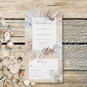 Invitation Tout En Un Boho Sand Tan Beach Dîner Rustique