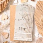 Invitation Tout En Un Boho summer pampas grass watercolor wedding<br><div class="desc">Boho summer pampas grass watercolor wedding with elegant brown ,  beige ivory typography,  watercolor and minimalist background all in one calligraphy wedding invitation with rsvp,  accommodations,  details,  and more info. With a modern and trendy script.</div>