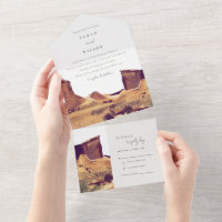 Boho Watercolor Desert Landscape Wedding Invitatio
