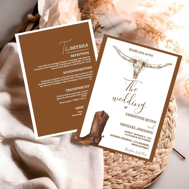 Invitation Tout en un Boho Western Cowboy Mariage (Créateur téléchargé)
