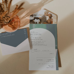 Invitation Tout En Un Bord de mer Ocean Glass   Mariage Boho