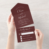 Bourgogne Simple Mariage Moderne Typographie Roman