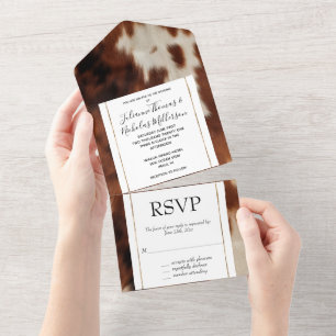 Invitation Tout En Un Brown noir blanc