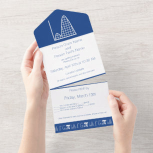 Invitation Tout En Un Ça S'Additionne en Bleu
