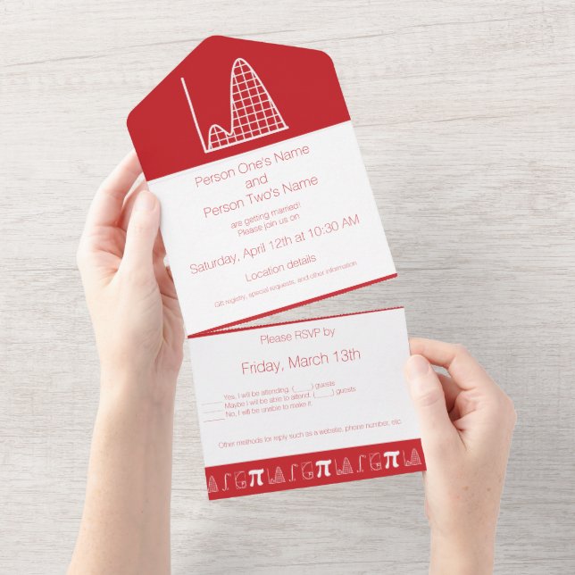 Invitation Tout En Un Ça S'Additionne en Cerise (Déchirure)
