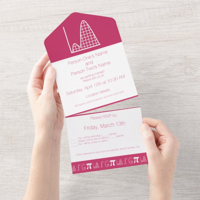 Invitation Tout En Un Ça S'Additionne en Framboise (Déchirure)