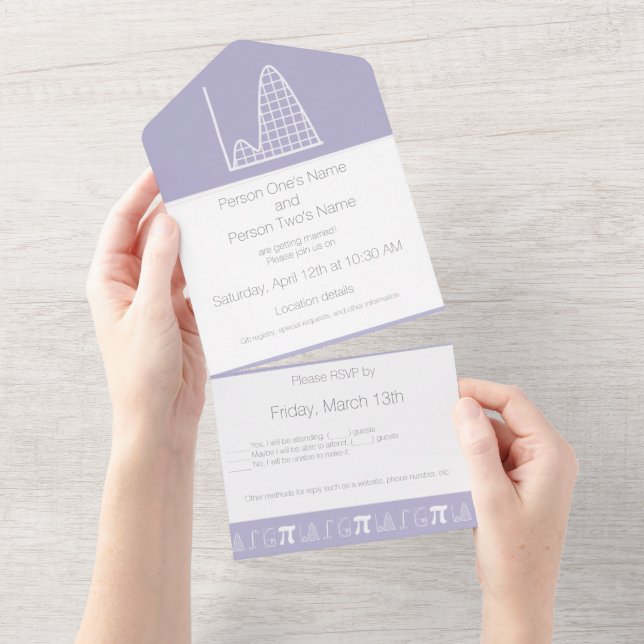 Invitation Tout En Un Ça S'Additionne en Lavande (Déchirure)