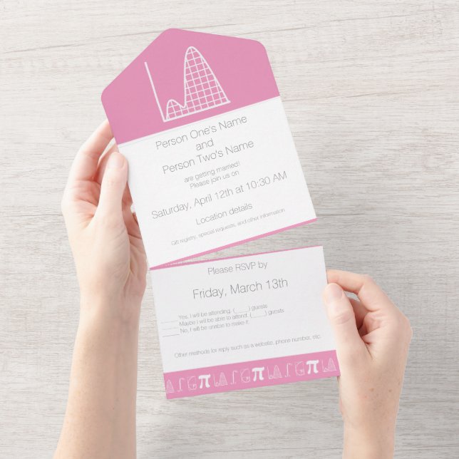 Invitation Tout En Un Ça S'Additionne en Rose Pétale (Déchirure)