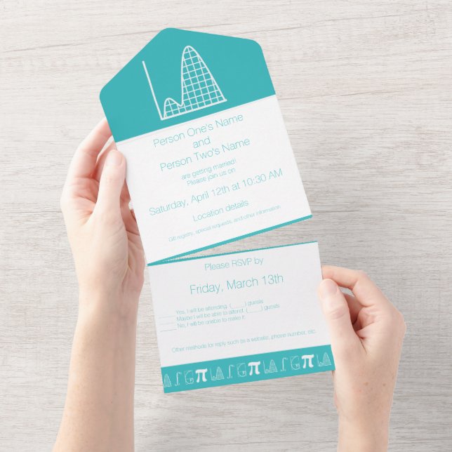 Invitation Tout En Un Ça S'Additionne en Turquoise (Déchirure)