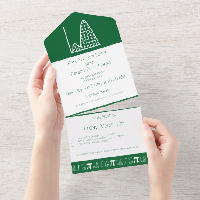 Invitation Tout En Un Ça S'Additionne en Vert (Déchirure)