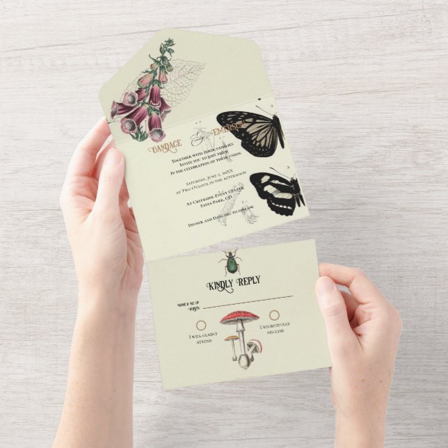 Invitation Tout En Un Cabinet de curiosités en un mariage Inviter (Déchirure)