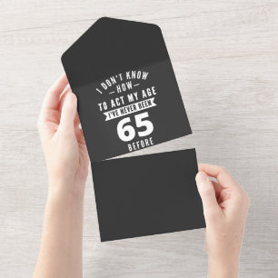 Invitation Tout En Un Cadeau pour 65 ans   Idées de cadeaux pour le 65e 