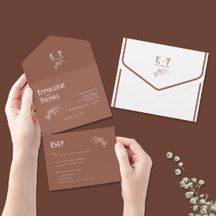 Invitation Tout En Un Caliente Cocoa Simple Mariage moderne