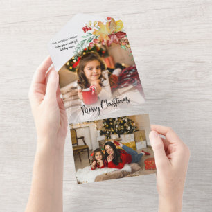 Invitation Tout En Un Calligraphie botanique d'hiver