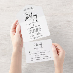 Invitation Tout En Un Calligraphie Whimsical Le Mariage De