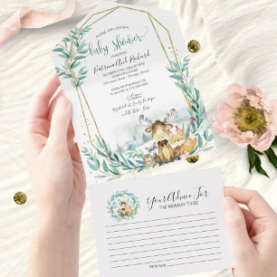 Invitation Tout En Un Carton d'invitation et conseil pour Baby Shower en
