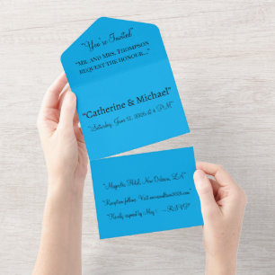 Invitation Tout En Un Carton Tout-Compris Bleu Ciel Look Été Moderne